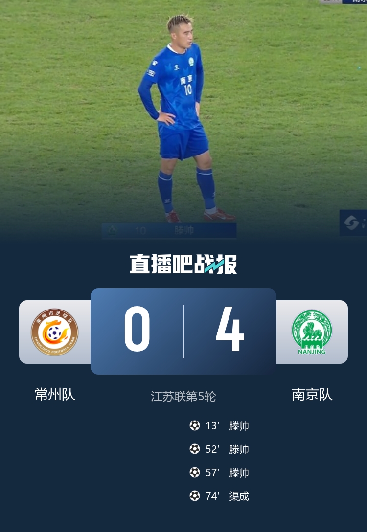 南京4球横扫常州登顶联赛 36712名球迷见证历史性惨败